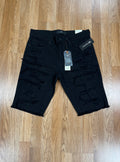 Jordan craig jet black denim shorts w shreds