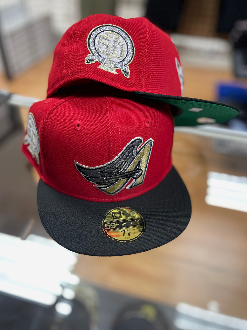 Angels fitted hat w side patch