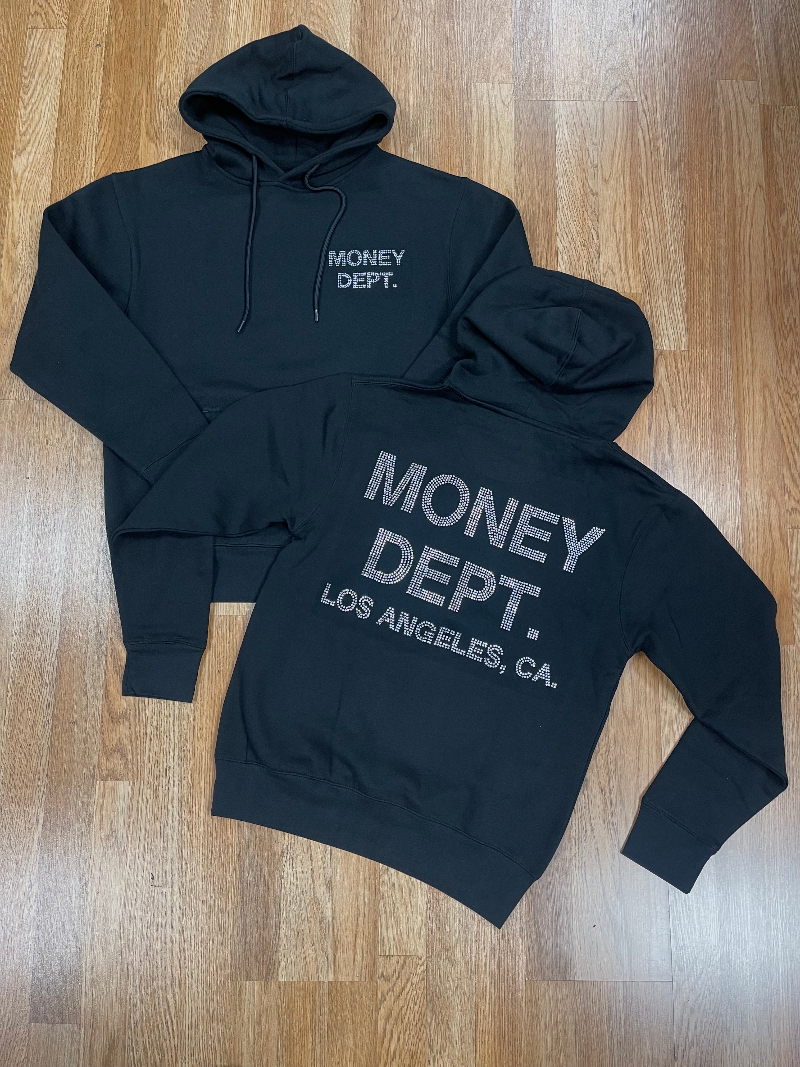 Money dept rhinestone hoodie