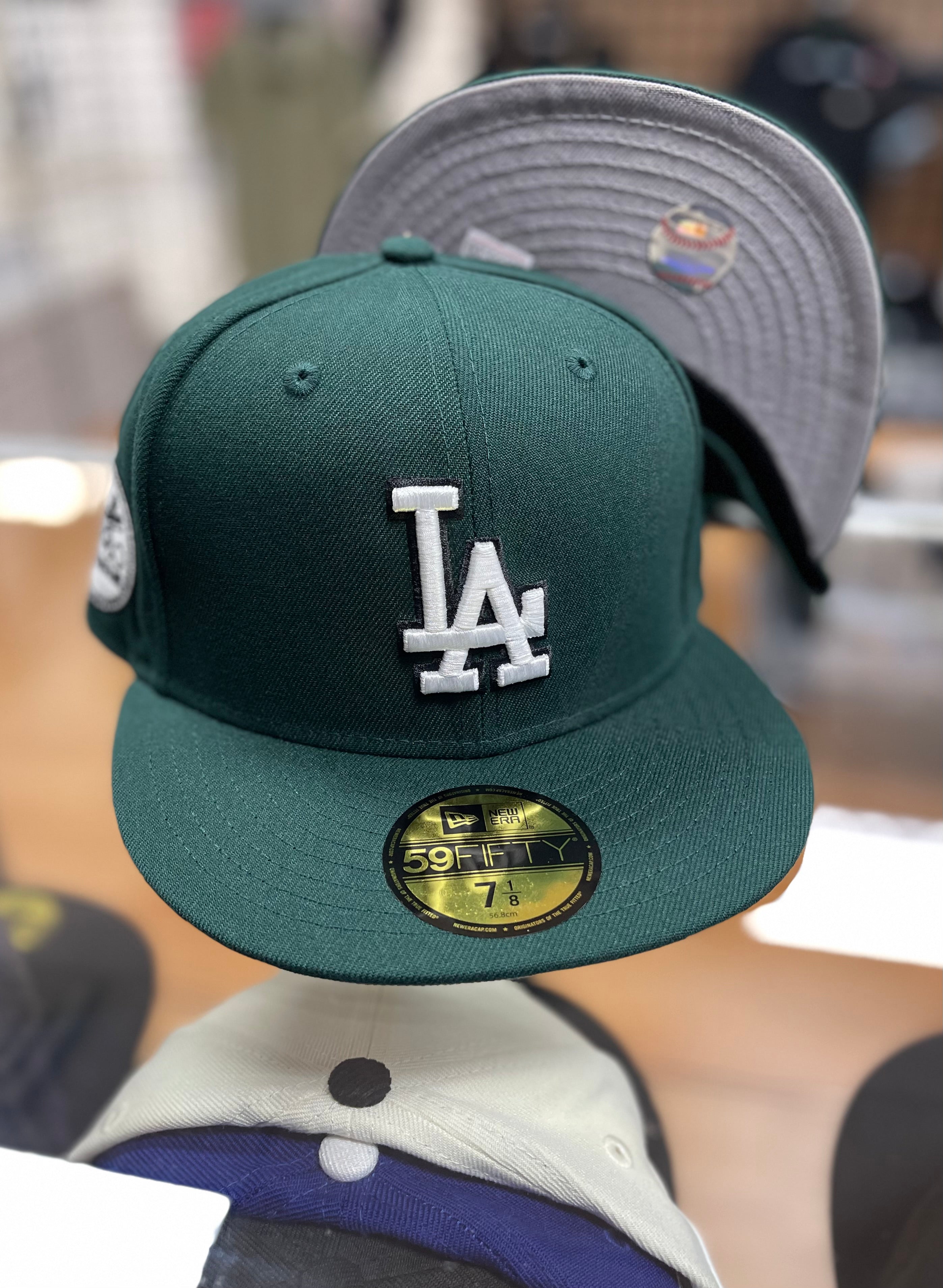 LA dodgers forest green fitted hat w side patch
