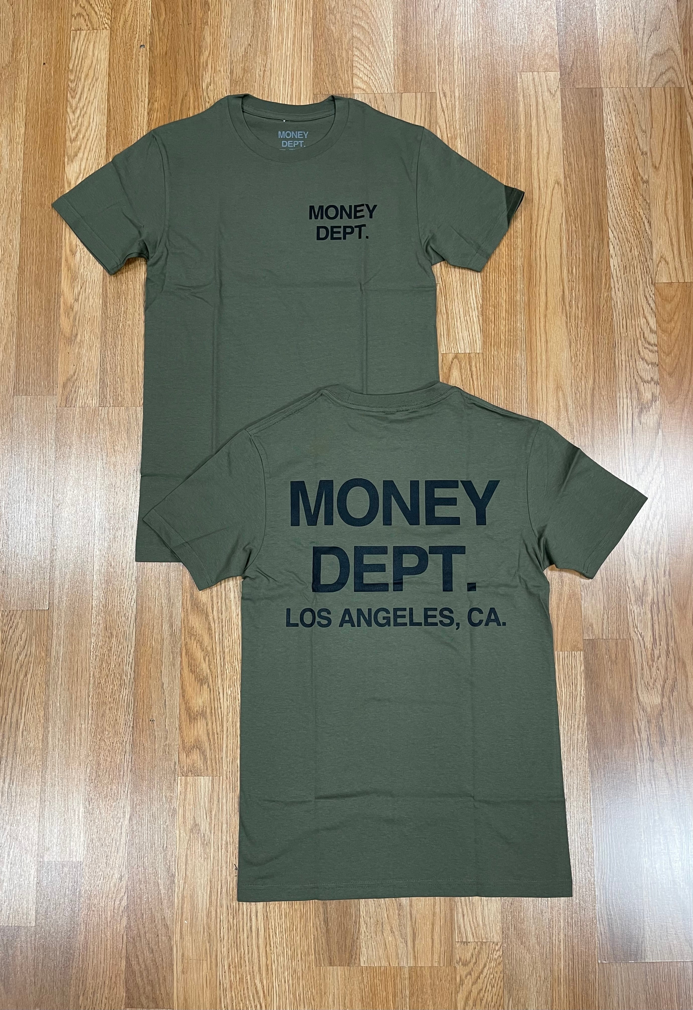 Money dept olive green/black tee
