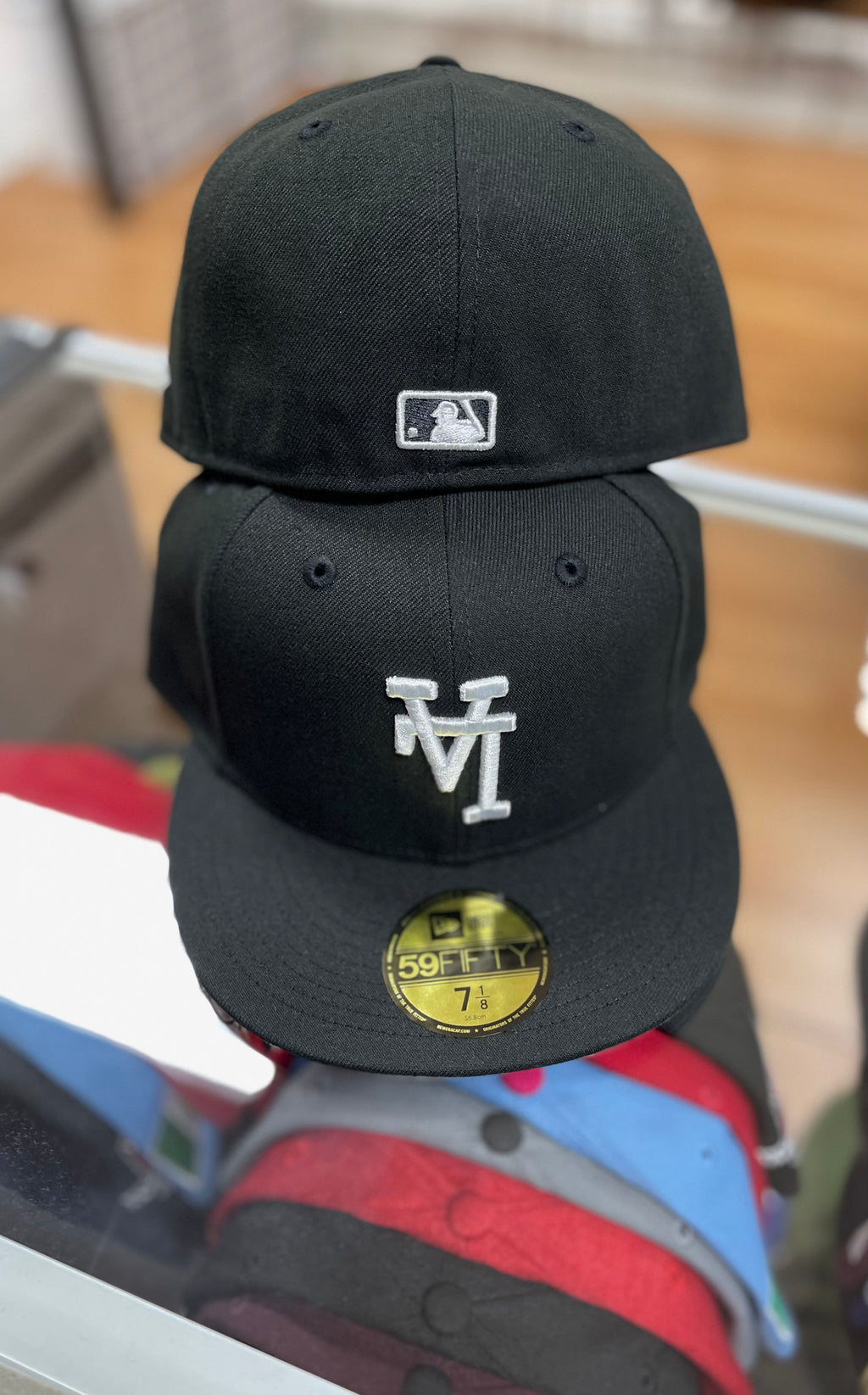 Upside down LA fitted hat
