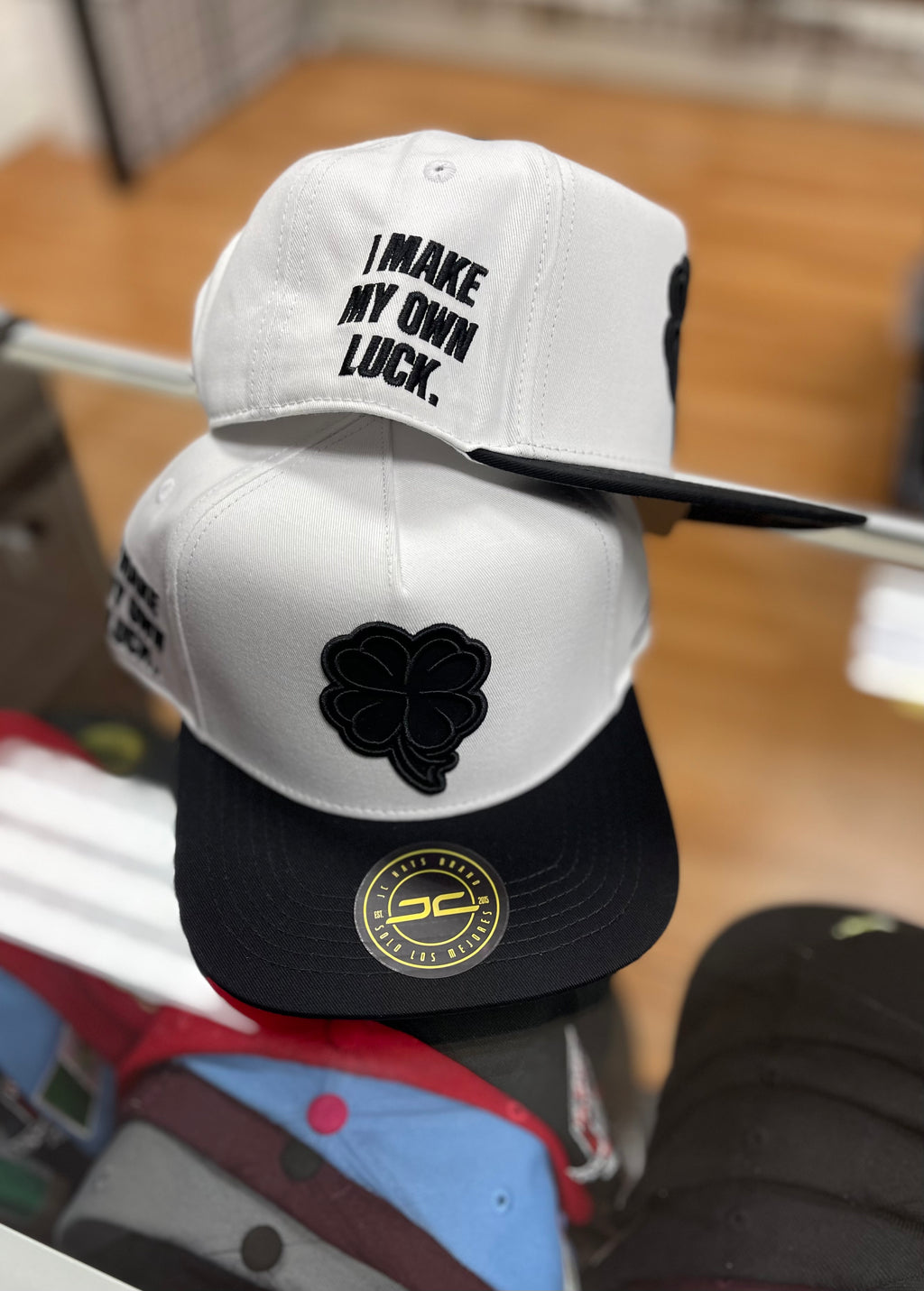 Clover JC Hats white/black