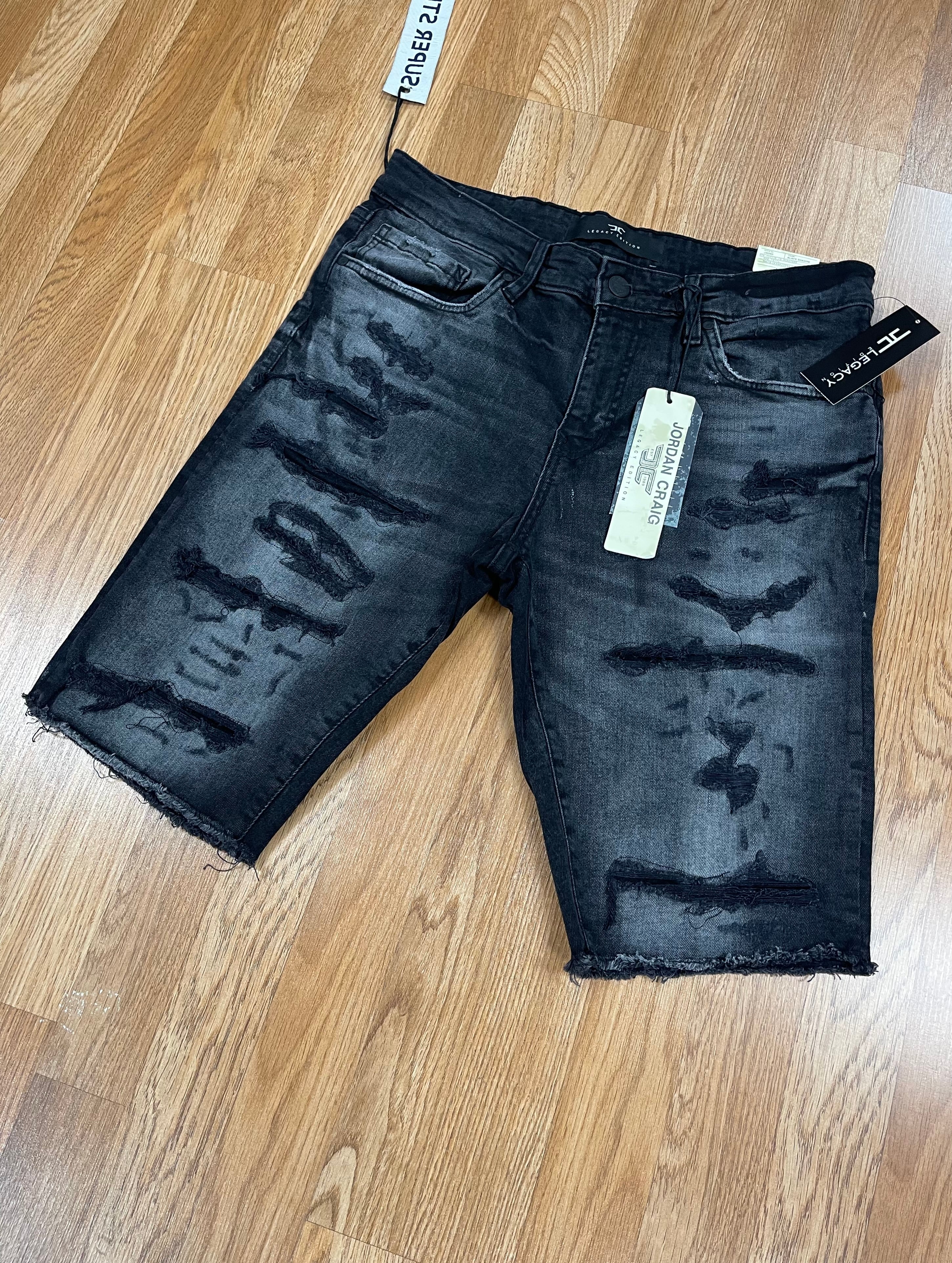 Jordan craig black shadow denim shorts W shreds