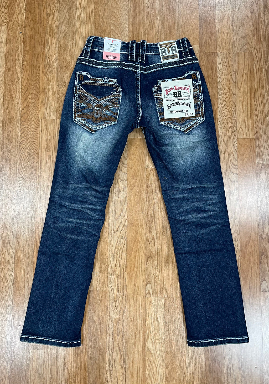 Revolution straight fit jeans w shreds