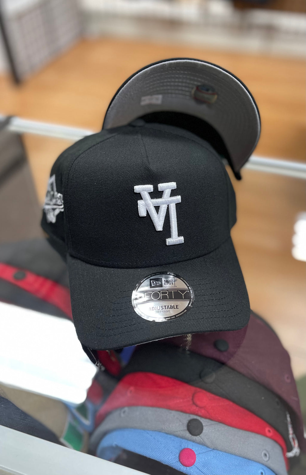 Upside down LA snapback