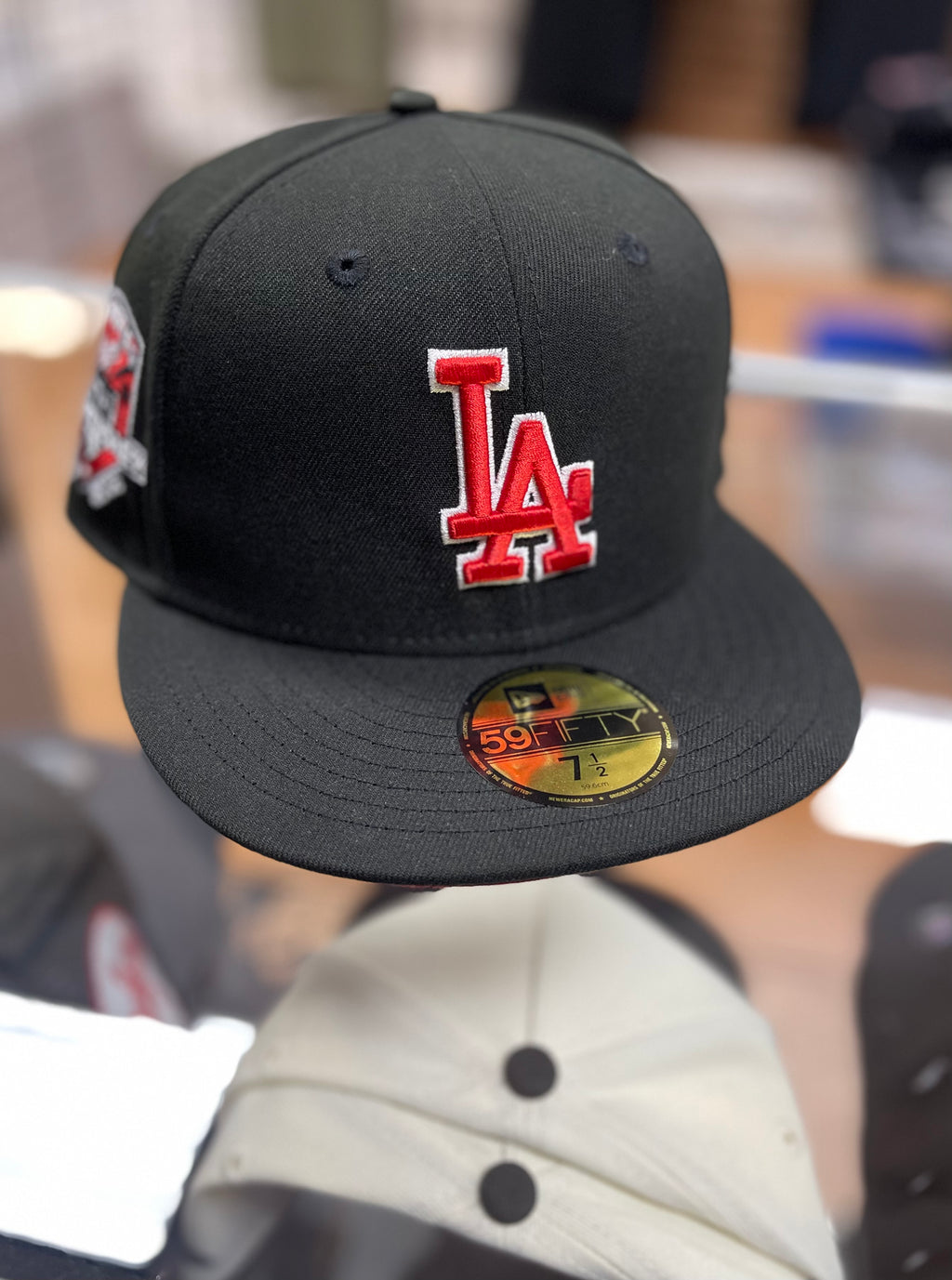 LA dodgers hat blk/red 7 1/2