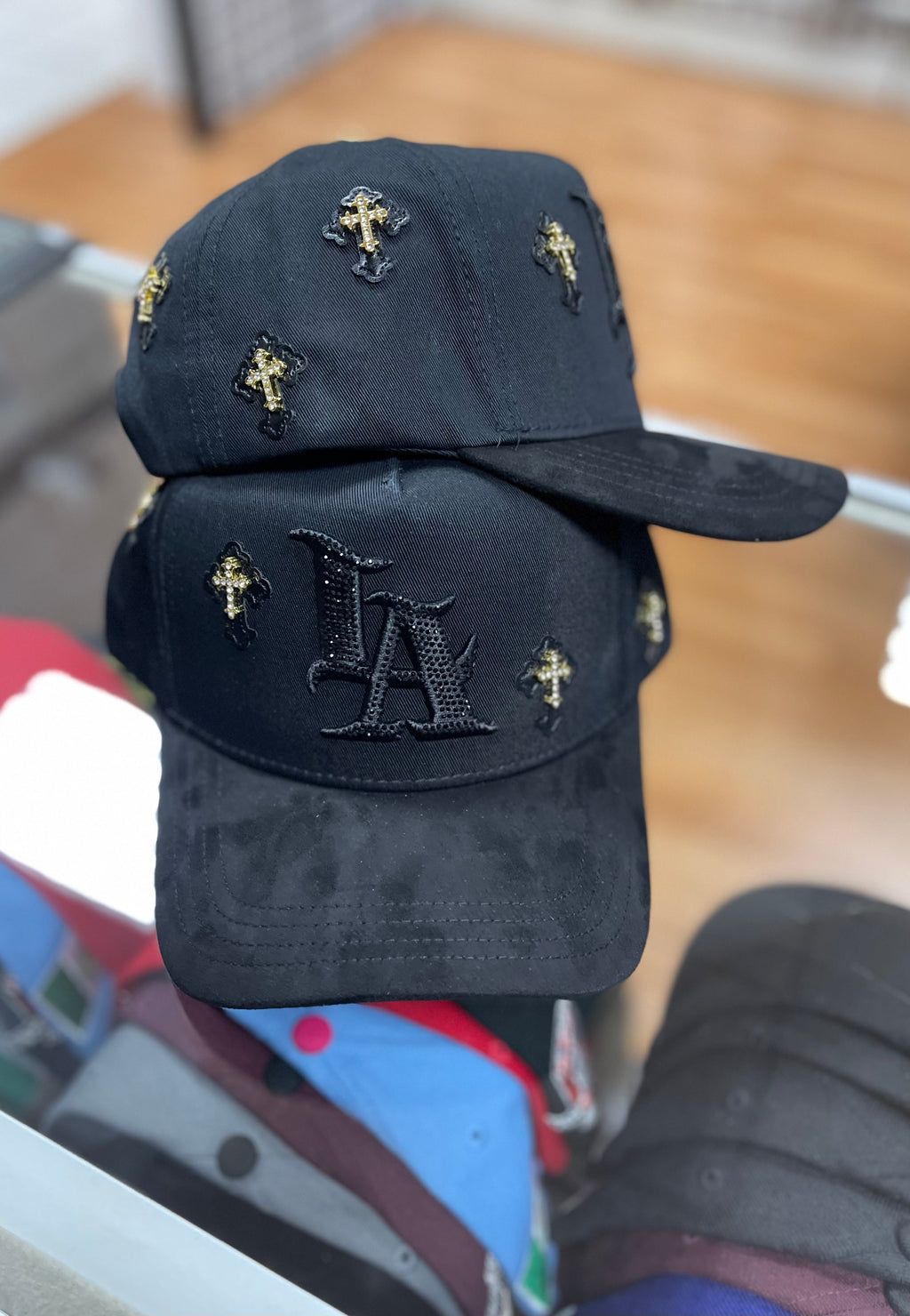 LA cross snapback