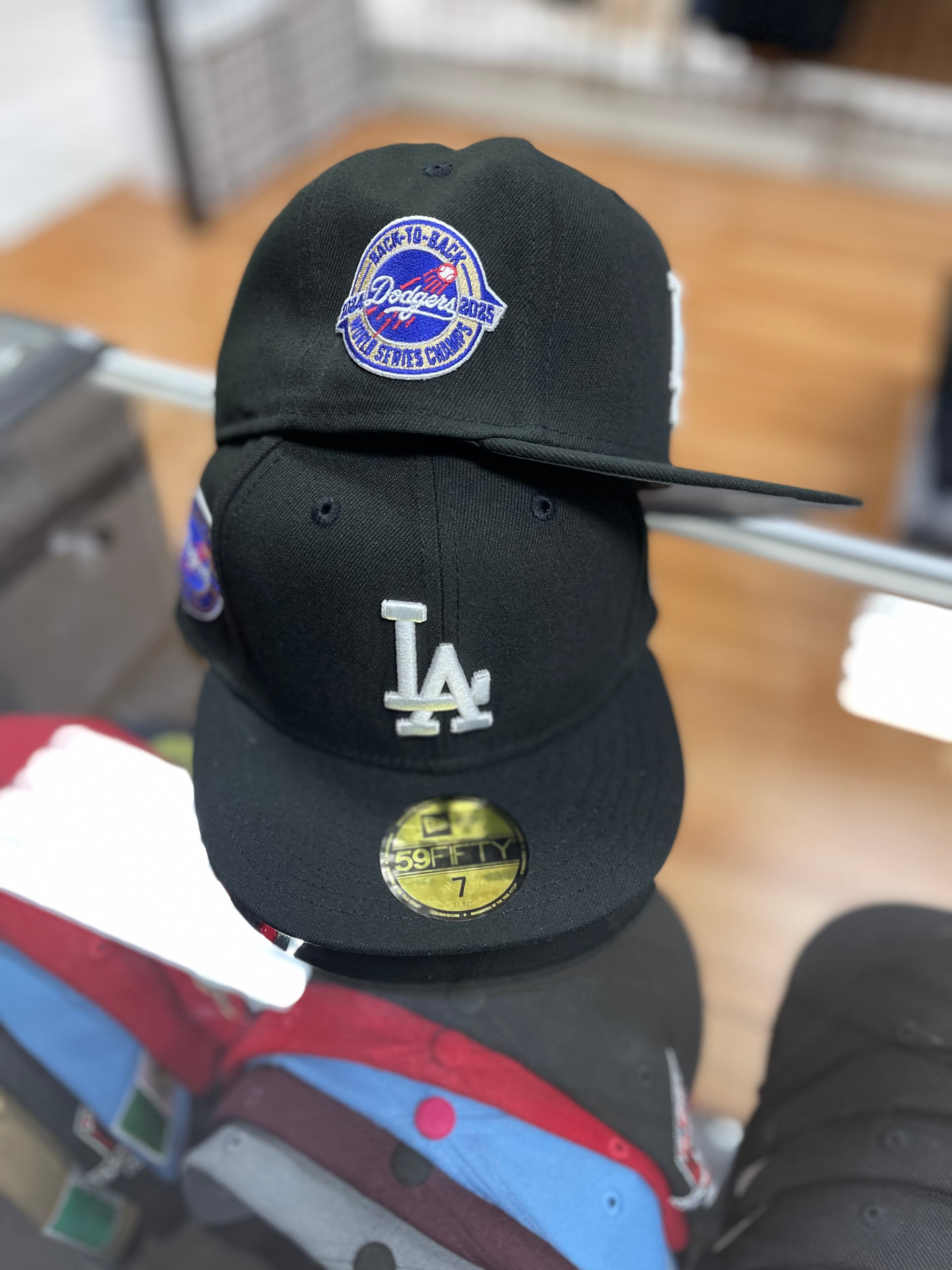 LA dodgers back 2 back champs fitted hat size 7