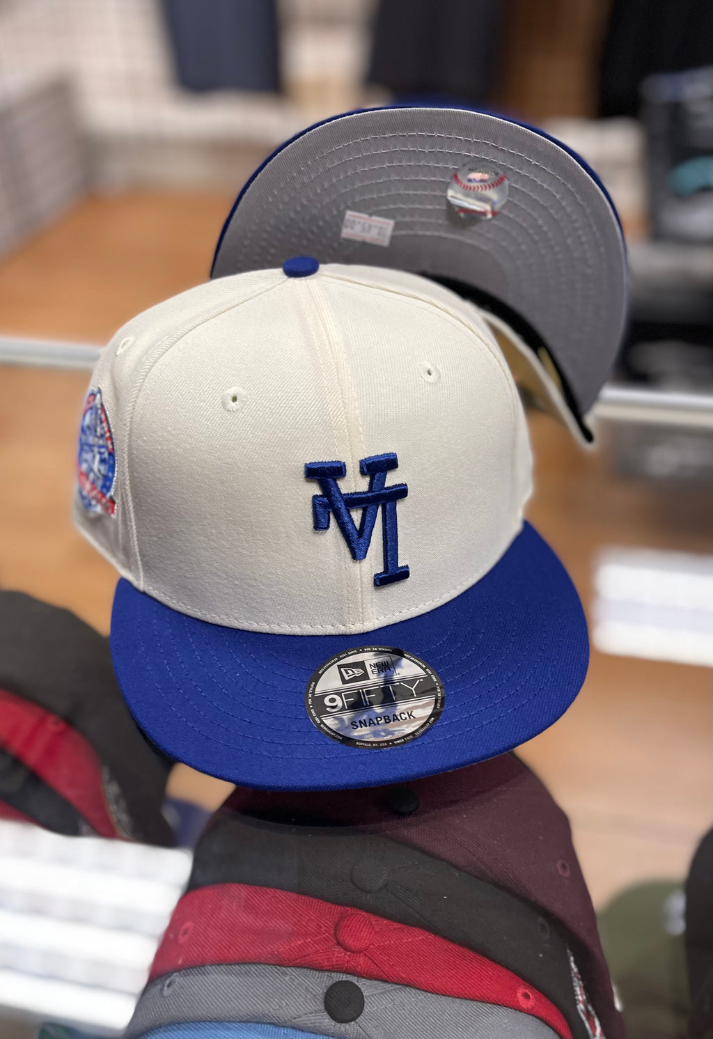 Upside down LA snapback
