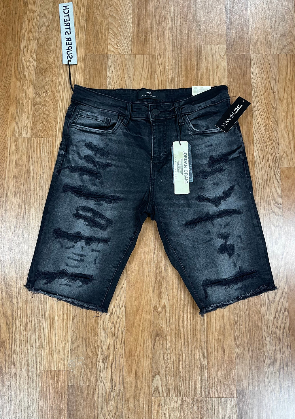 Jordan craig black shadow denim shorts W shreds