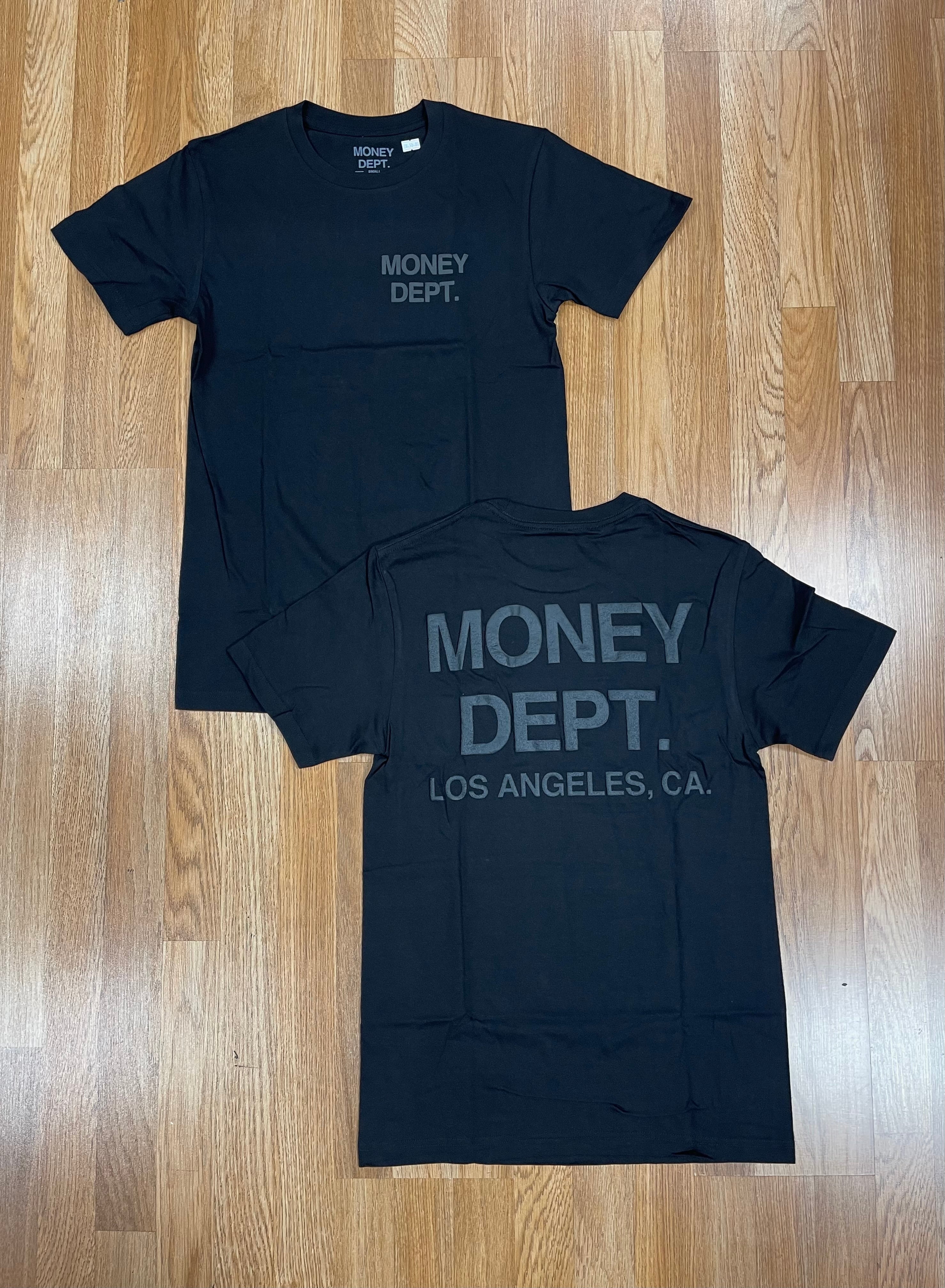 Money dept tee black on black
