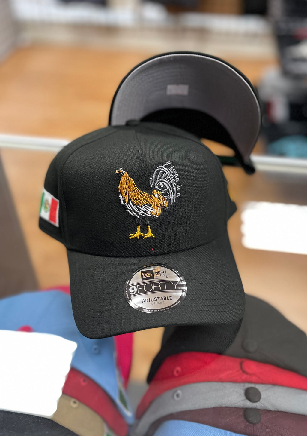Rooster w mexico flag snapback