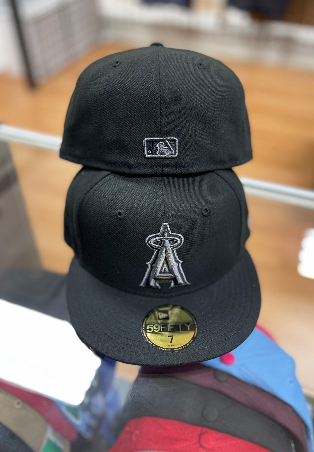 Angels black & gray fitted