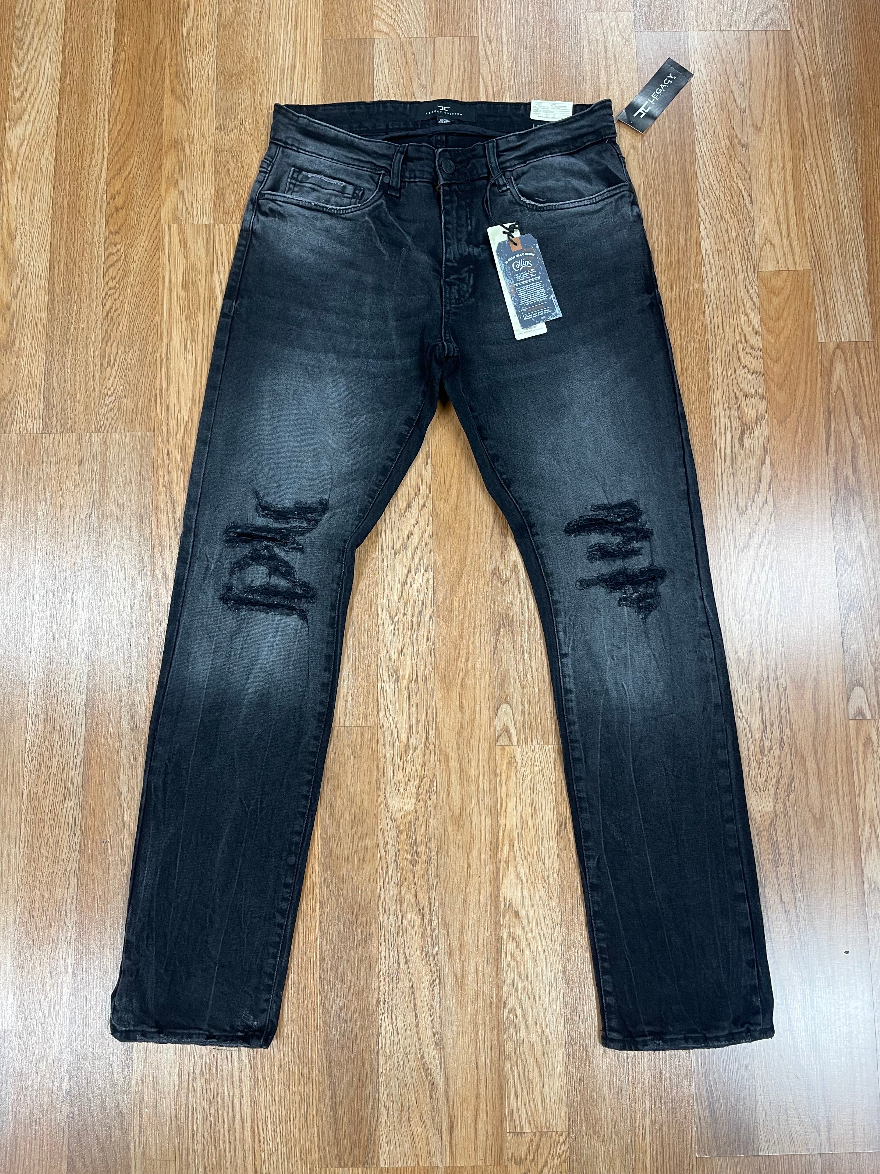 Jordan craig collins straight fit black shadow jeans