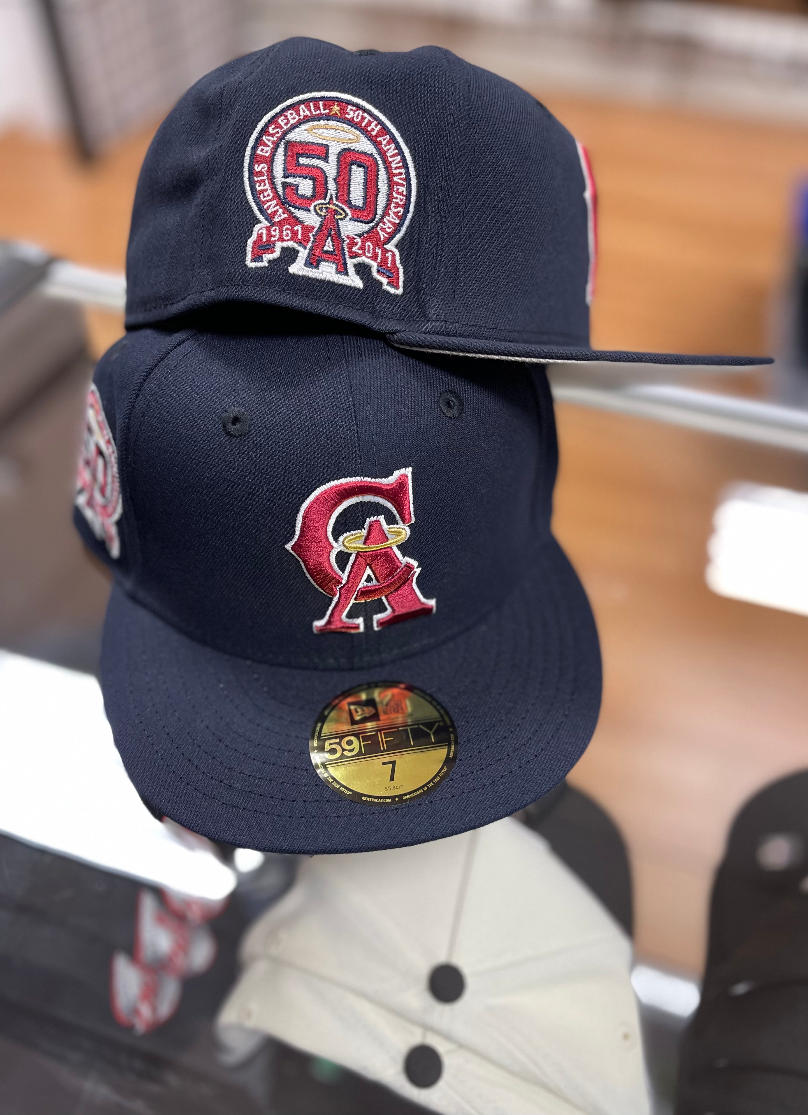 CA Angels w side patch fitted hat