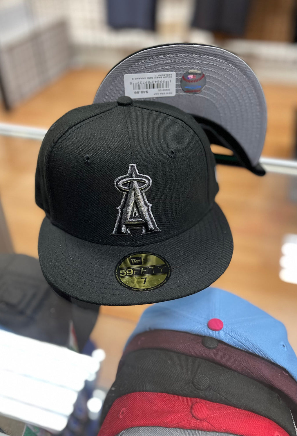 Angels black & gray fitted