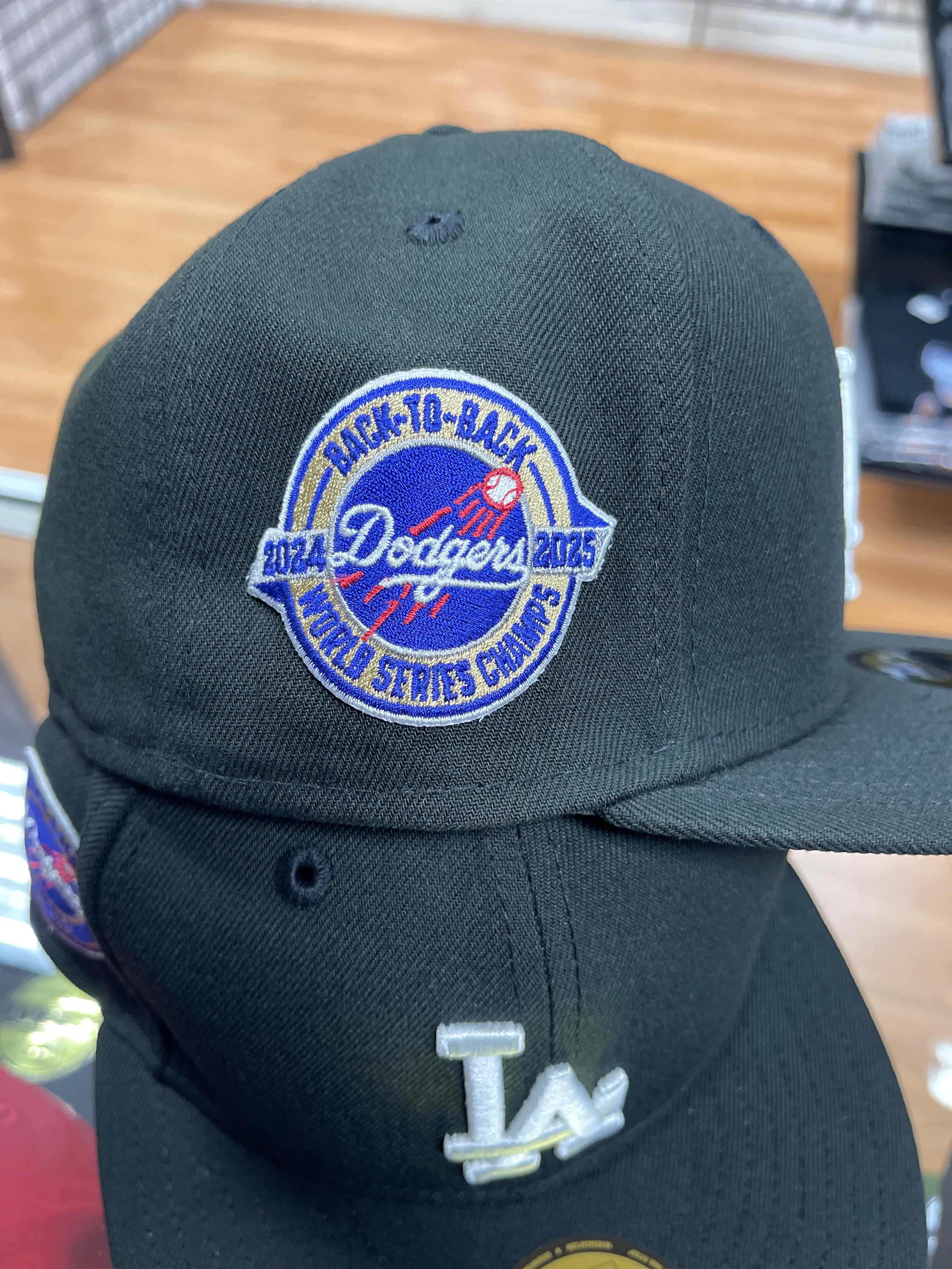 LA dodgers back 2 back champs fitted hat size 7