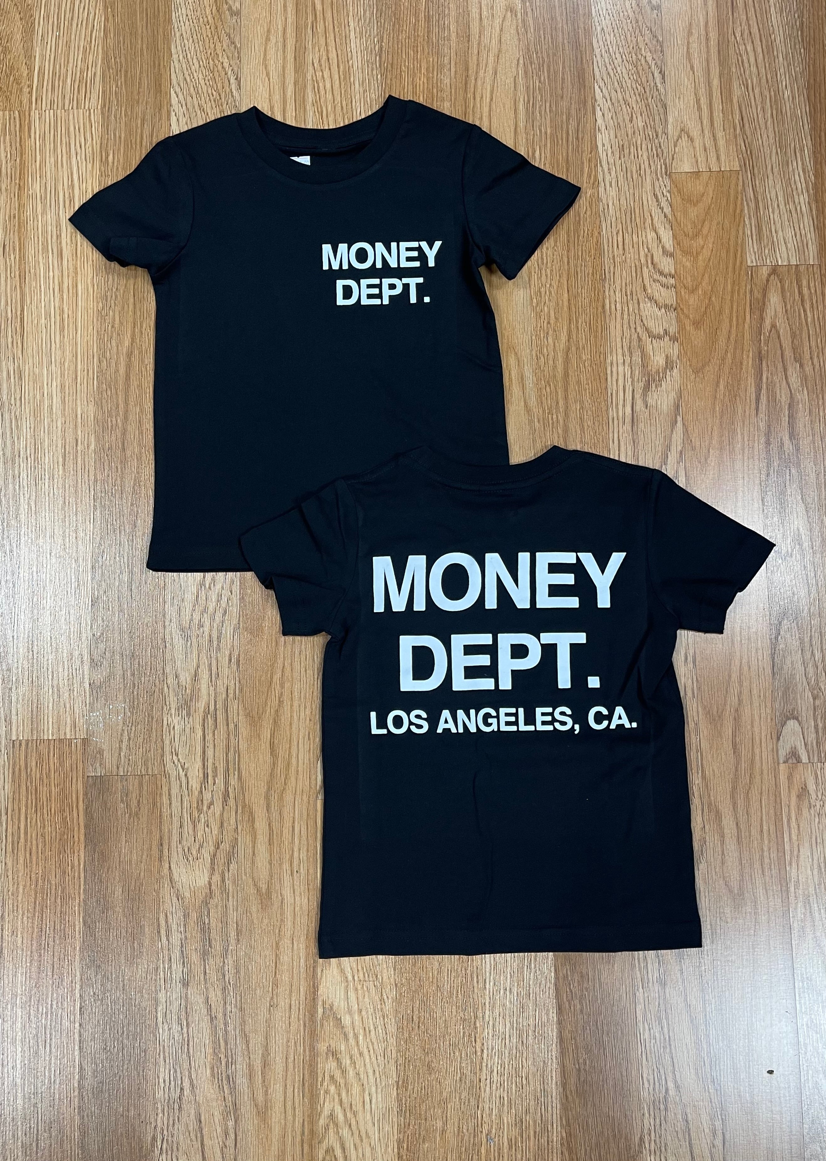 Kids money dept blk/wht tee