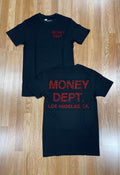 Money dept red rhinestones tee