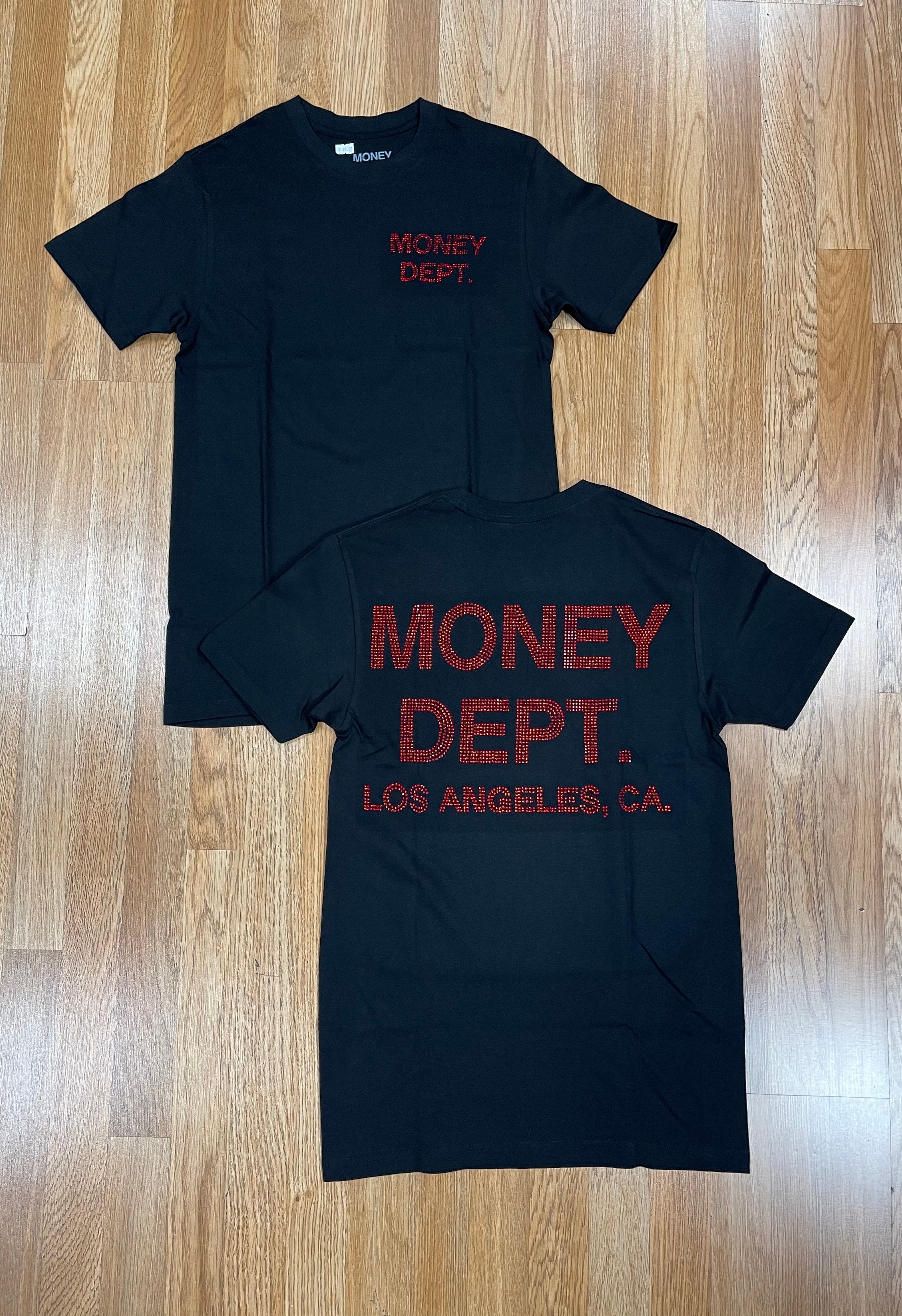 Money dept red rhinestones tee