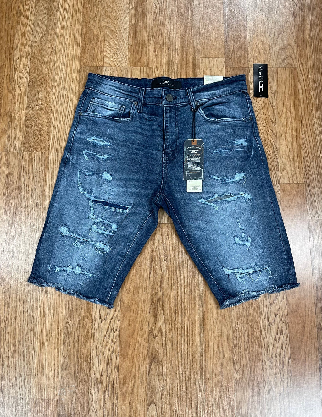 Jordan craig river blue denim shorts w shreds