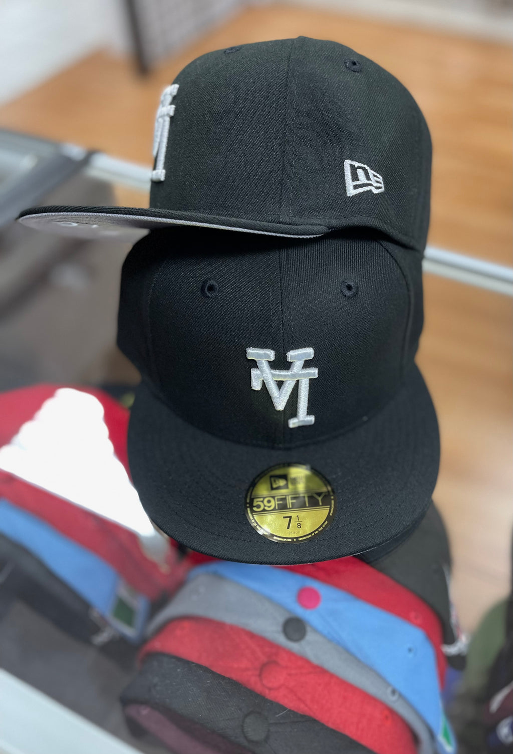 Upside down LA fitted hat