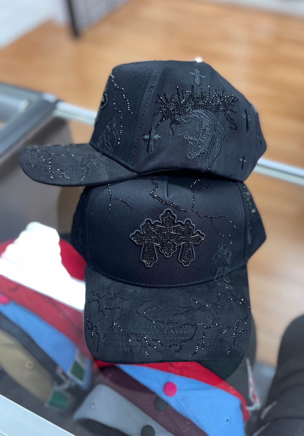 All black cross SnapBack