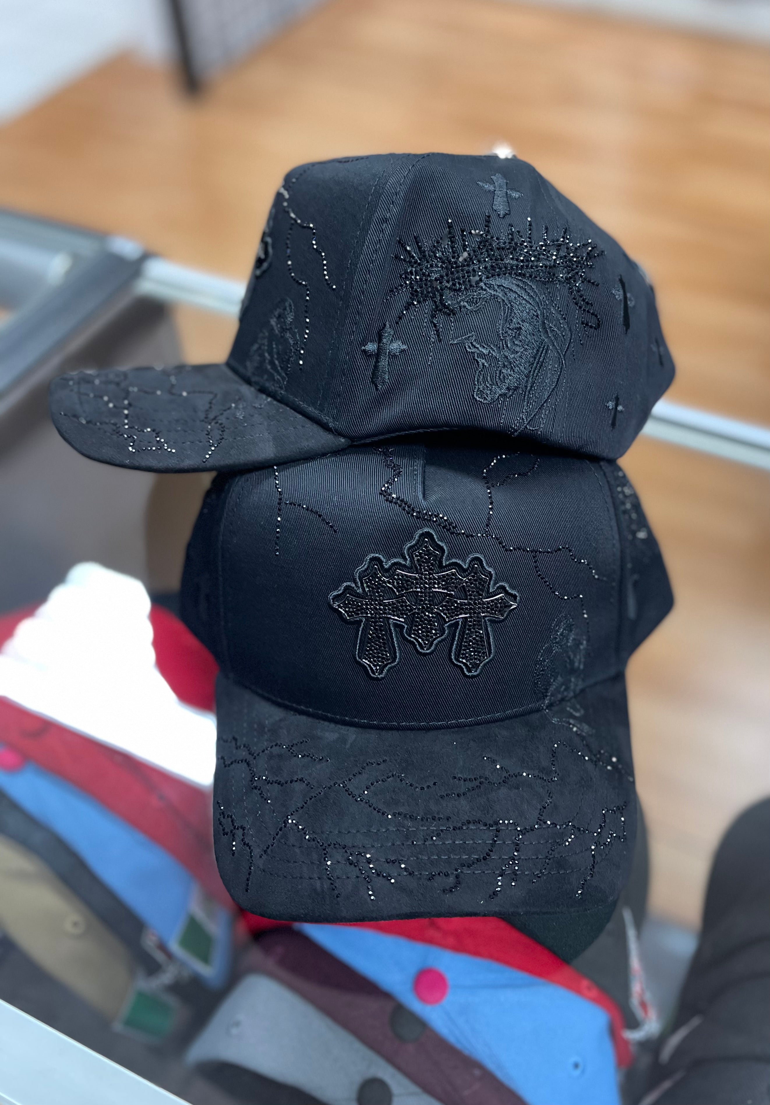 All black cross SnapBack