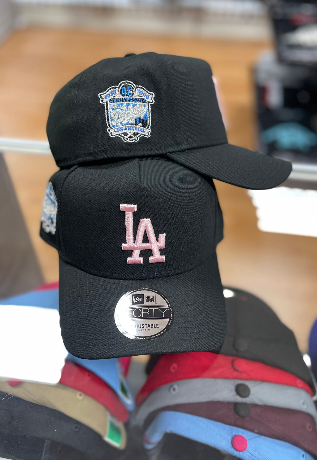 LA dodgers pink/black SnapBack