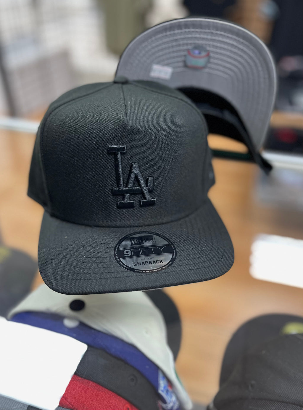 LA Dodgers all black SnapBack