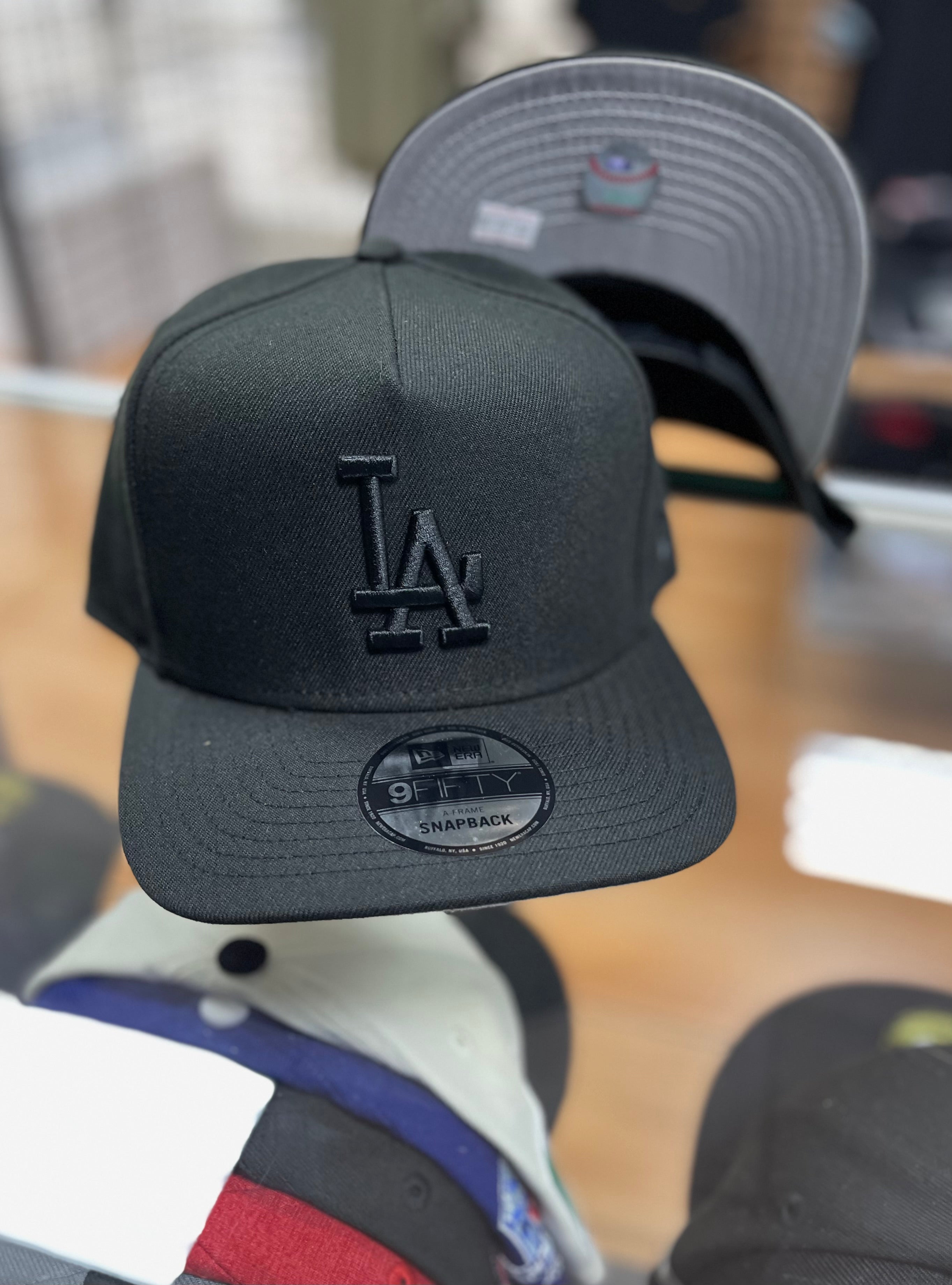 LA Dodgers all black SnapBack