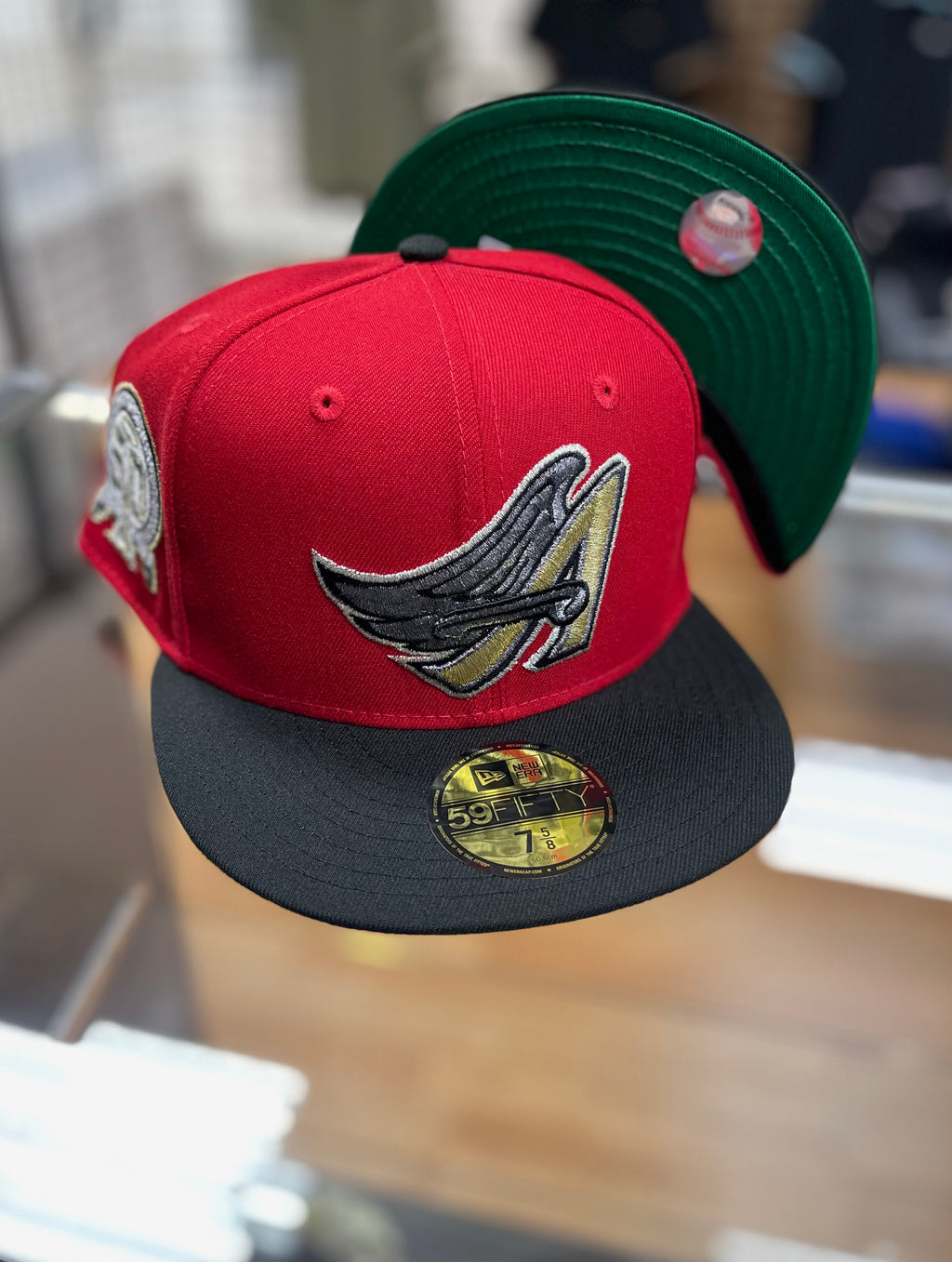 Angels fitted hat w side patch